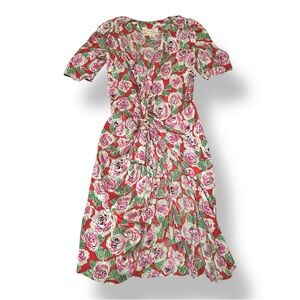 Miss O by Oscar de la Renta Vintage 100% Silk Wrap Dress – Size 8